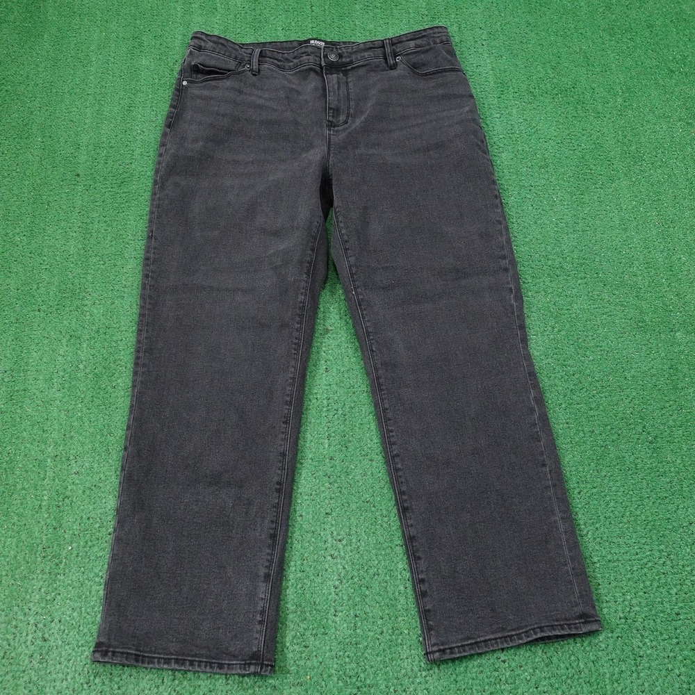 Hudson Straight Jeans Womens 16‎ Gray Charcoal Wash Stretch Denim 36x27.5